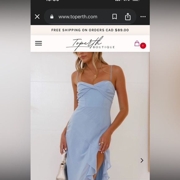 Elegant Blue Spaghetti Strap Dress - Picture 8 of 8